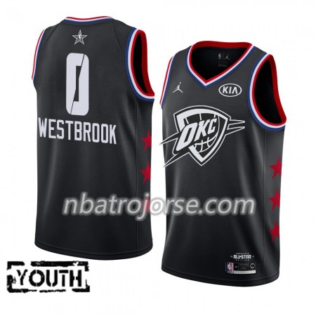 Barn Oklahoma City Thunder Tröja Russell Westbrook 0 2019 All-Star Jordan Brand Svart Swingman Barn Oklahoma City Thunder Tröja Russell Westbrook 0 2019 All-Star Jordan Brand Svart Swingman